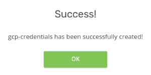 Success Adding Credentials
