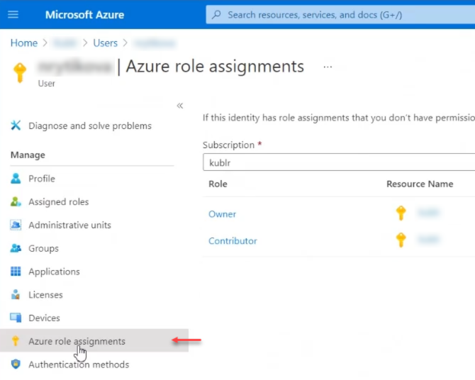 Viewing assigned roles