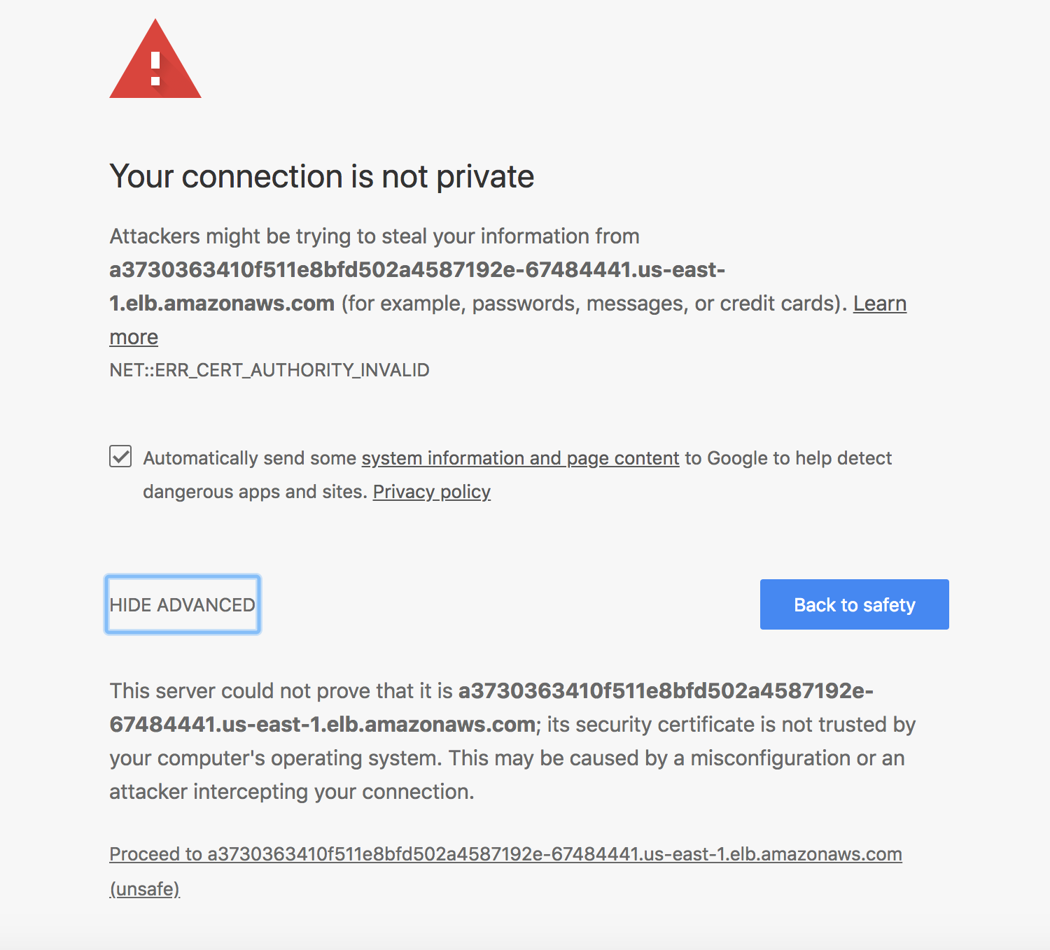 SSL Certificate error