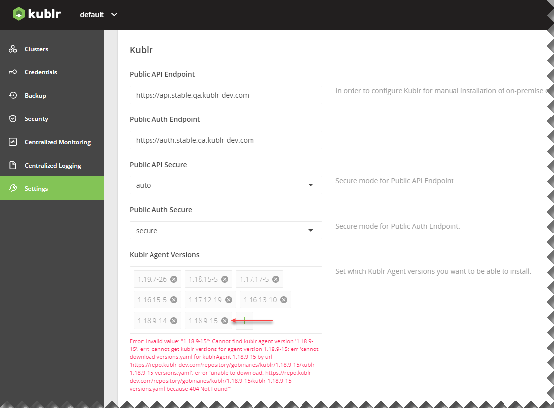 Adding Kublr Version