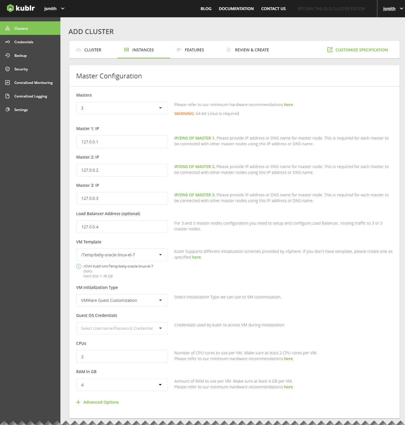 Creating Kubernetes Cluster on vSphere with Kublr :: Kublr Documentation